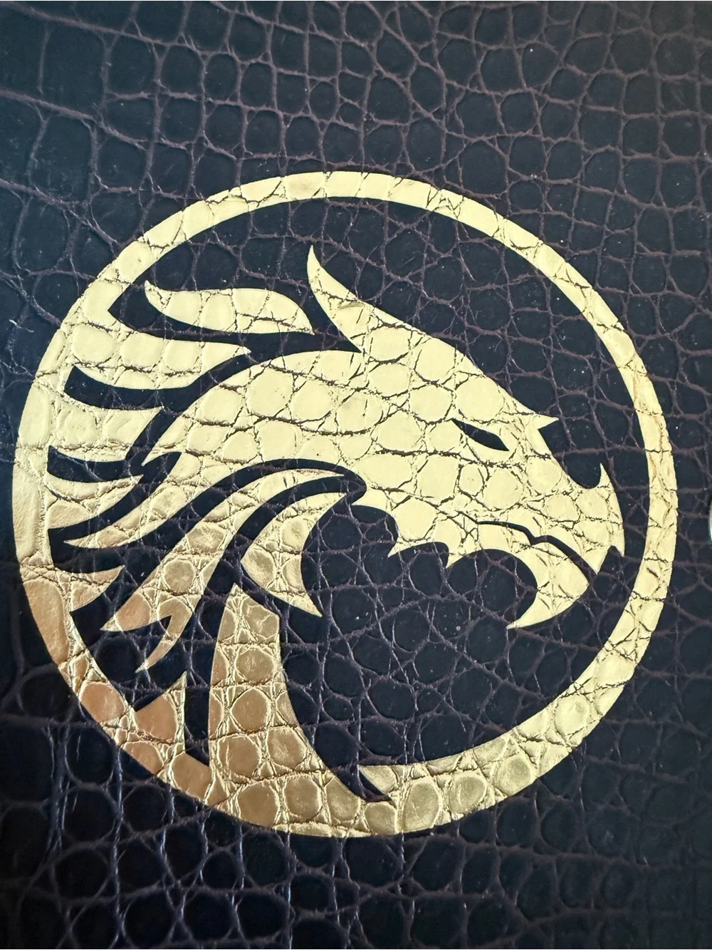 Tangerine Black Journal with Gold Dragon Emblem